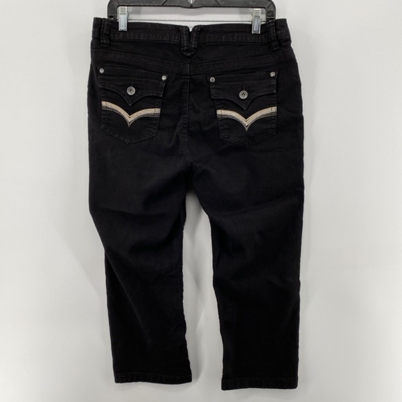 Suko Jeans Shorts Women's Size 12 Black Pockets Front Button Zip Closure - Picture 5 of 12